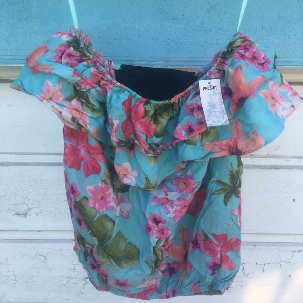 Kirra strapless floral top